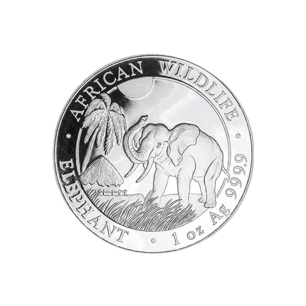 2017 Somali Silver Elephant 1 oz .999 Fine Silver Coin